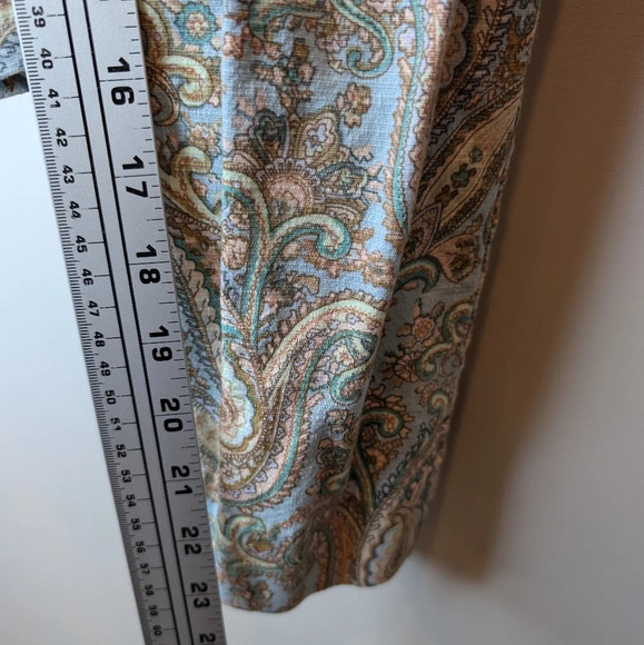 Talbots Chatham Blue Paisley Patterned Slim Leg Cropped Petite Pant 4P - Picture 9 of 10